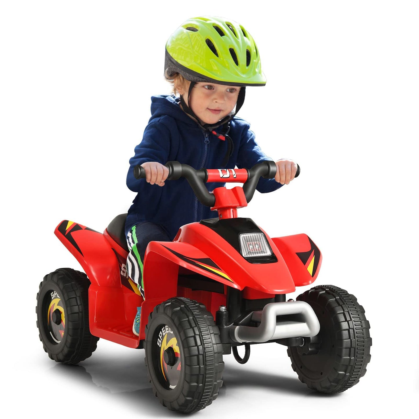 Olakids Kids Ride On Atv, 6V Motorized Quad Toy Car For Toddlers, 4 Wheeler Battery Powered Electric Vehicle For Boys Girls With Forward/Reverse Switch, Anti-Slip Wheels (Garnet)