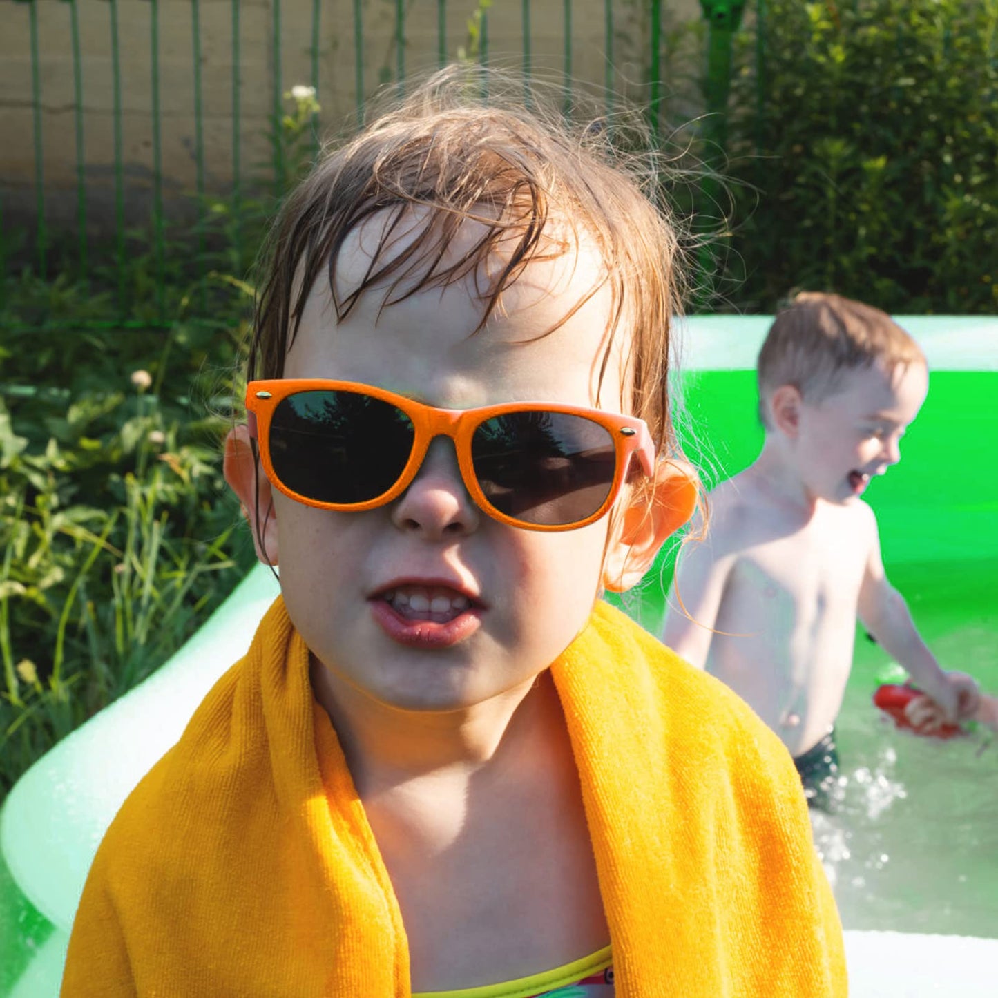 Miahart 12 Pack Kids Party Sunglasses Bulk Summer Party Favors Retro Glasses For Boys And Girls Birthday Party Supplies, Orange