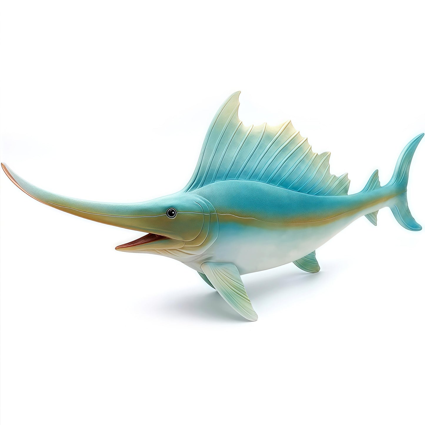 Gemini & Genius Sea Animal Sailfish Action Figure Soft Rubber Swim Bath Toy, Realistic Ocean Swordfish Educational And Role Play Toys For Kids And Collectors (Sailfish)