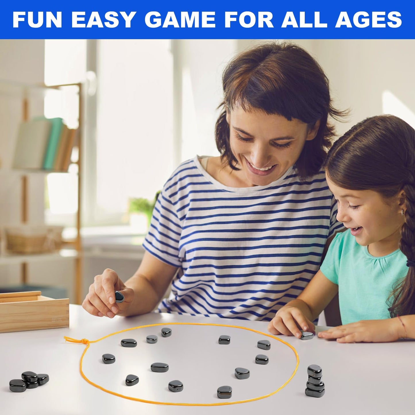LHROZE Magnetic Chess Set with 32 Travel-Stones, Portable Storage Bag for Family Game Night, Indoor Outdoor Use, Ages 9+ - Black