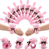 Ceenna 16 Pcs Bear Plush Slap Bracelets, 8.66 Inch, Pink, Adorable Wrist Toys for Parties, Birthdays, and Goodie Bags