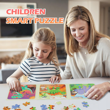 Magnetic Dinosaur Jigsaw Puzzles Book For Toddlers & Kids Ages 2-5, Travel Toys For 3-5 Year Olds