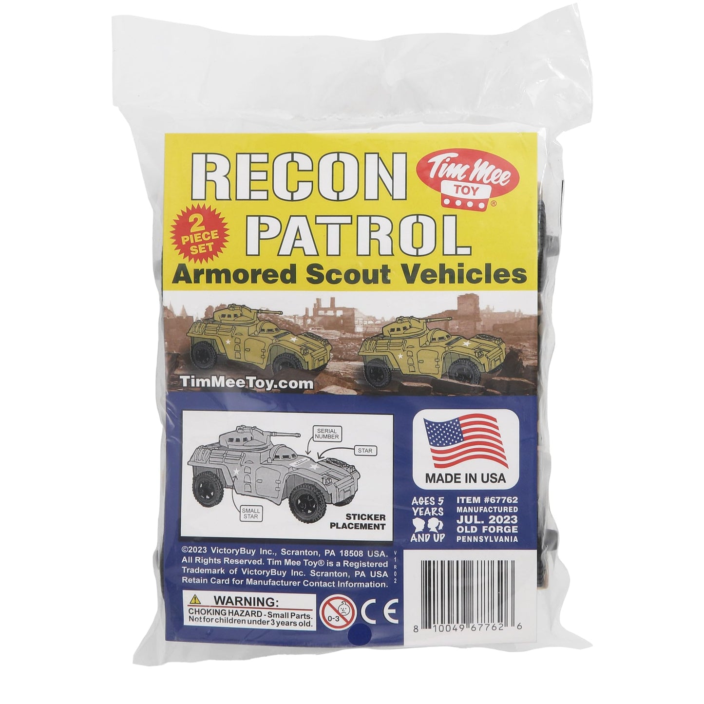 TimMee RECON PATROL Armored Cars - Tan Plastic Army Men Scout Vehicles