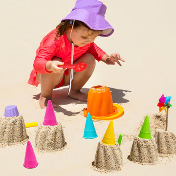Toddmomy 6pcs Plastic Ice Cream Cones Beach Toy,Kids Sand Mold Play Sand Mold for Outdoor Beach Toys Set,Random Color