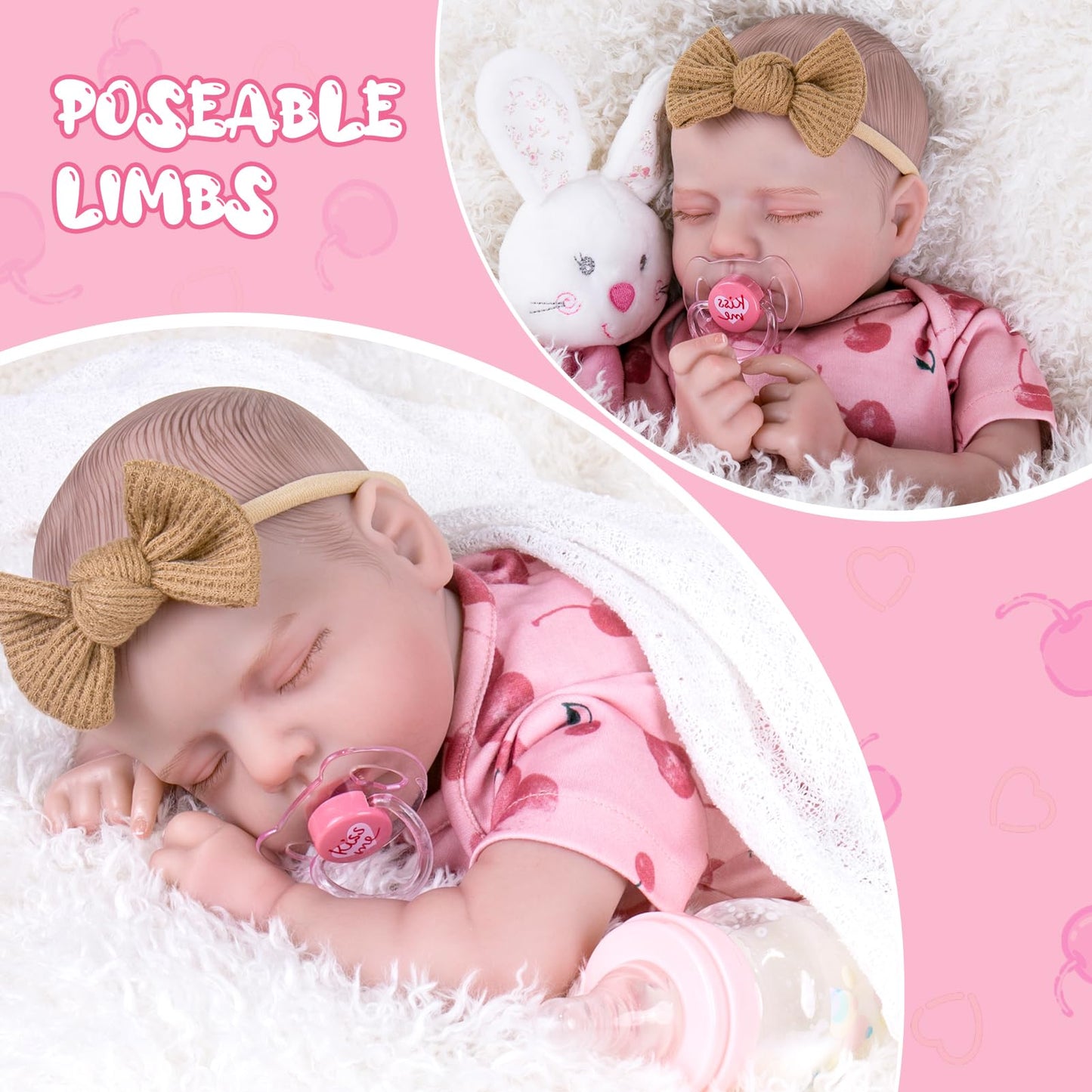 Aori Lifelike Reborn Baby Dolls Real Life Realistic Baby Dolls 20 '' Sleeping Newborn Baby Girl With Cherry Clothes For Girls 3+