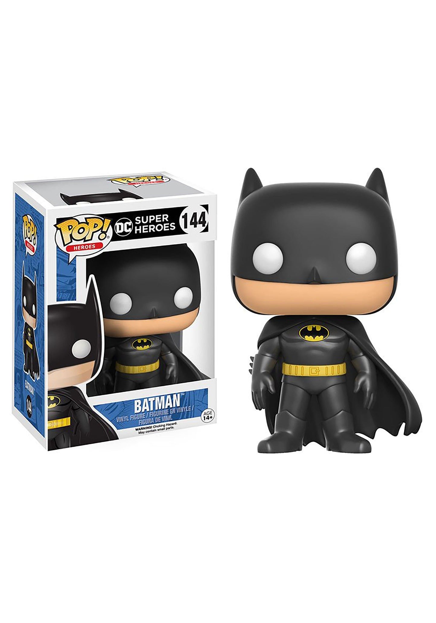 Funko Pop Heroes Classic Batman Action Figure - Vinyl, Standard Size, Black, Model 11496