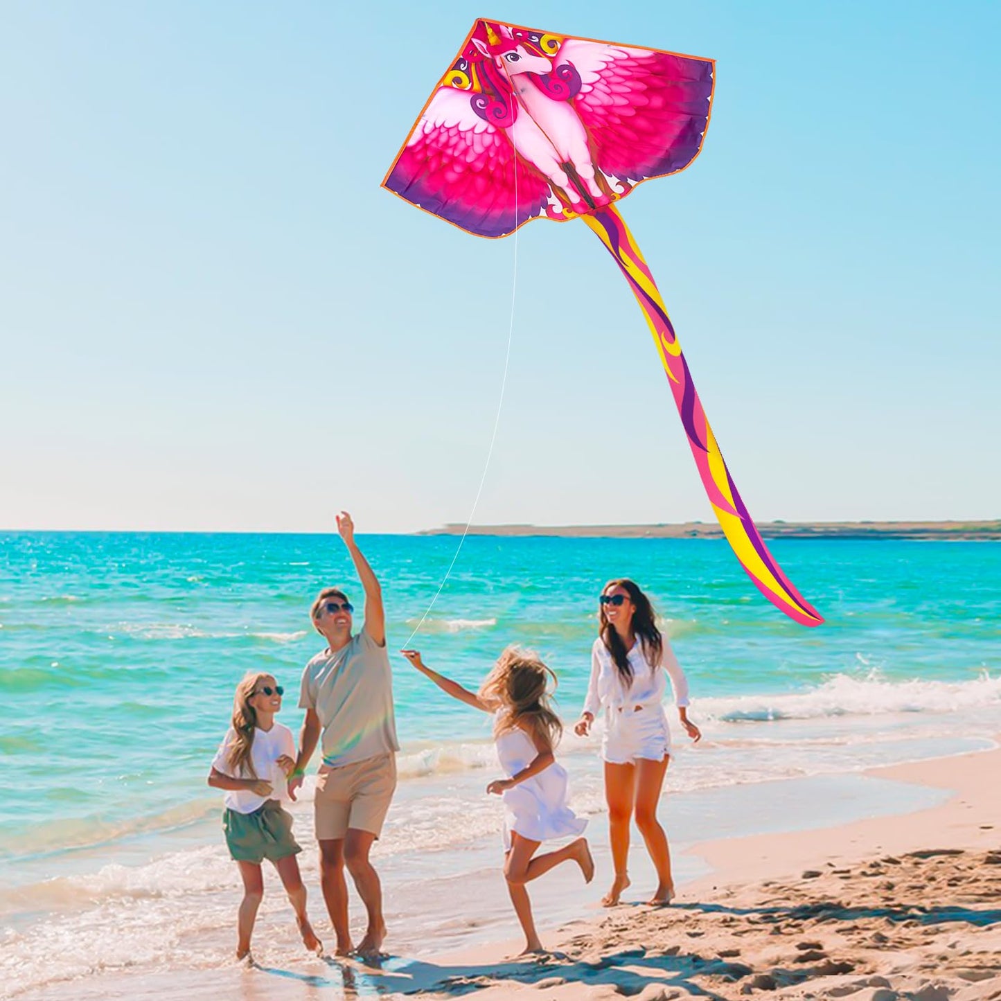 YongnKids Unicorn Kite for Kids Age 4-8 8-12, Large Kites for Adults Easy to Fly with 328ft Kite String,Perfect Beginner Kites f