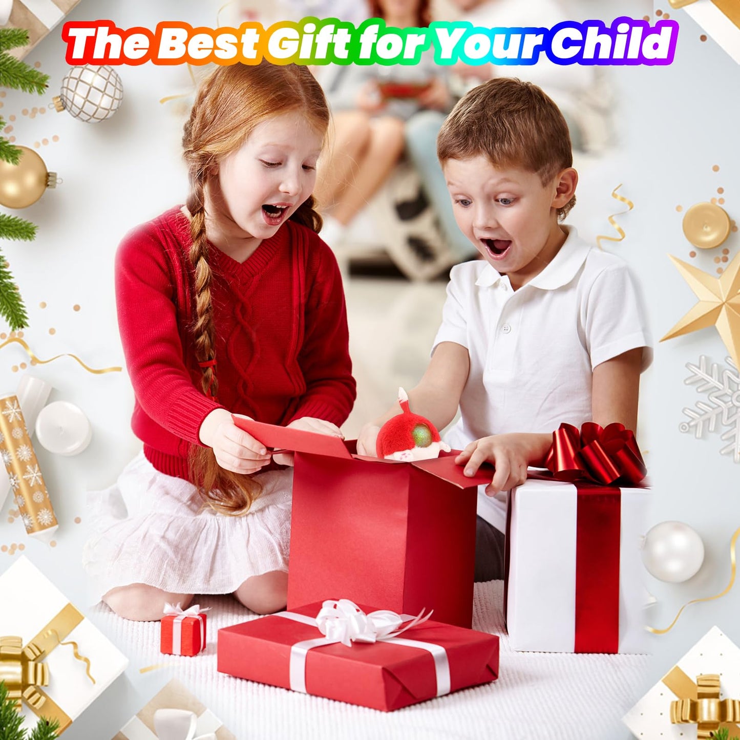 Stress Buster Stress Reliever for Kids/mature-themed Plushie Pinch Decompression Vent Ball Soft Beads -Squeeze Squishy Ball with Plushie Cover(Red Fox)