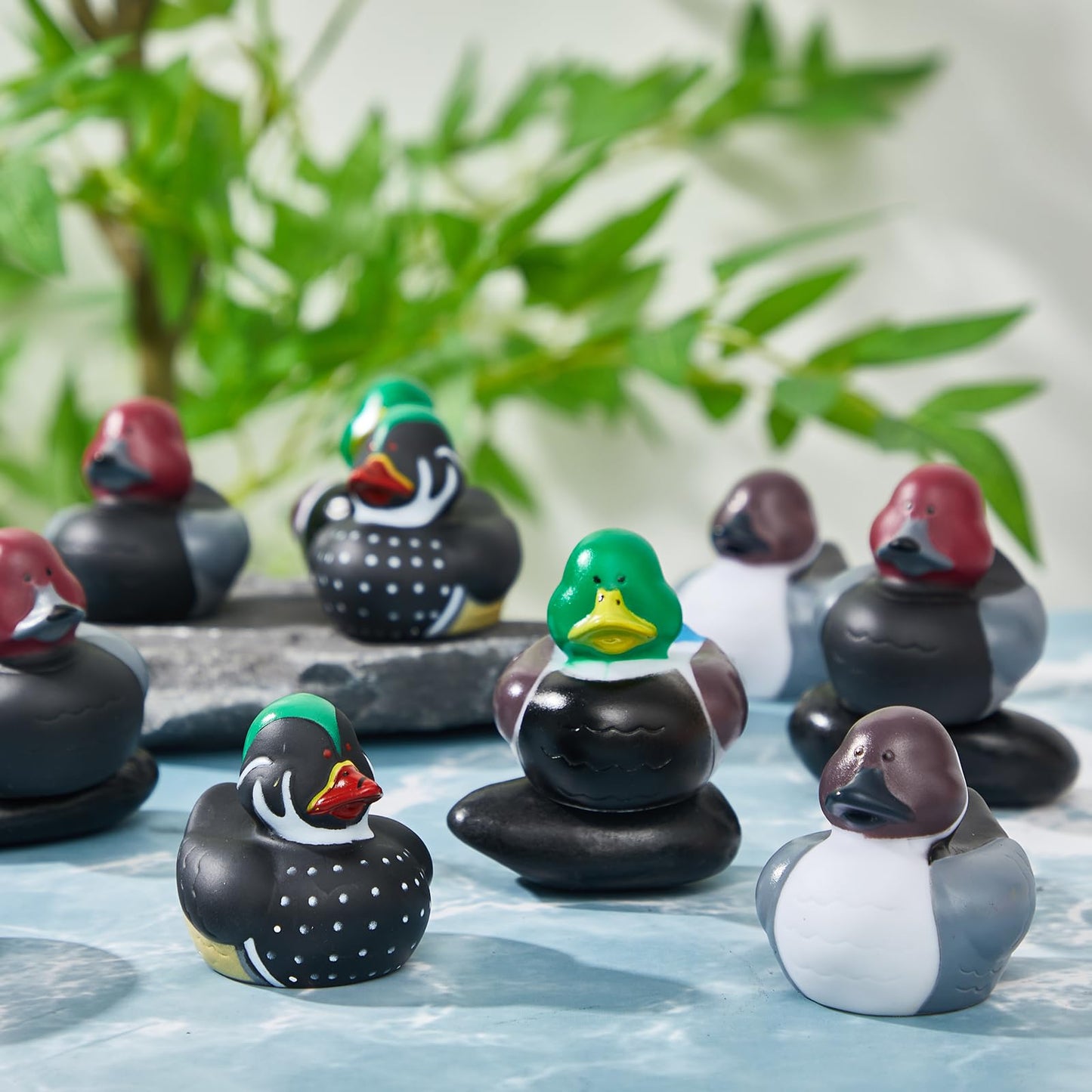 Deekin 24 Pcs Family Mallard Rubber Duck 2 Inch Cool Floating Decoy Rubber Ducks Adorable Soft Bathtub Decoy Bath Toys For Birthday Gift Nature Birds Lovers Cruise Party Hunting Decoration
