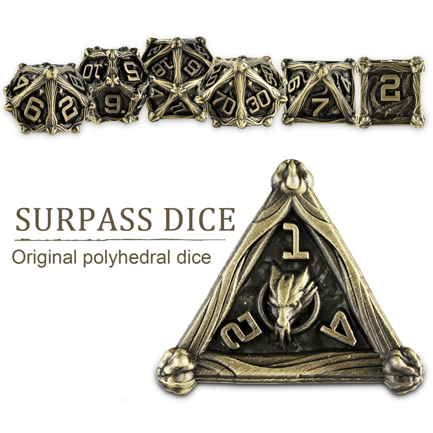 Surpass DND Dice Set Metal Dice Set Polyhedral Dice Set Role Playing dice for Dungeons and Dragons,RPG,MTG,Pathfinder,Table Game