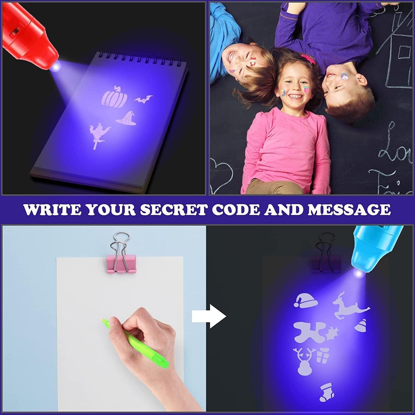 Dazspirit 36Pcs Invisible Ink Pens With Uv Light, Spy Pens With Animal Cards & Goodie Bags, Party Favors For Kids 8-12, Classroom Prizes, Stocking Stuffers For Christmas Valentines