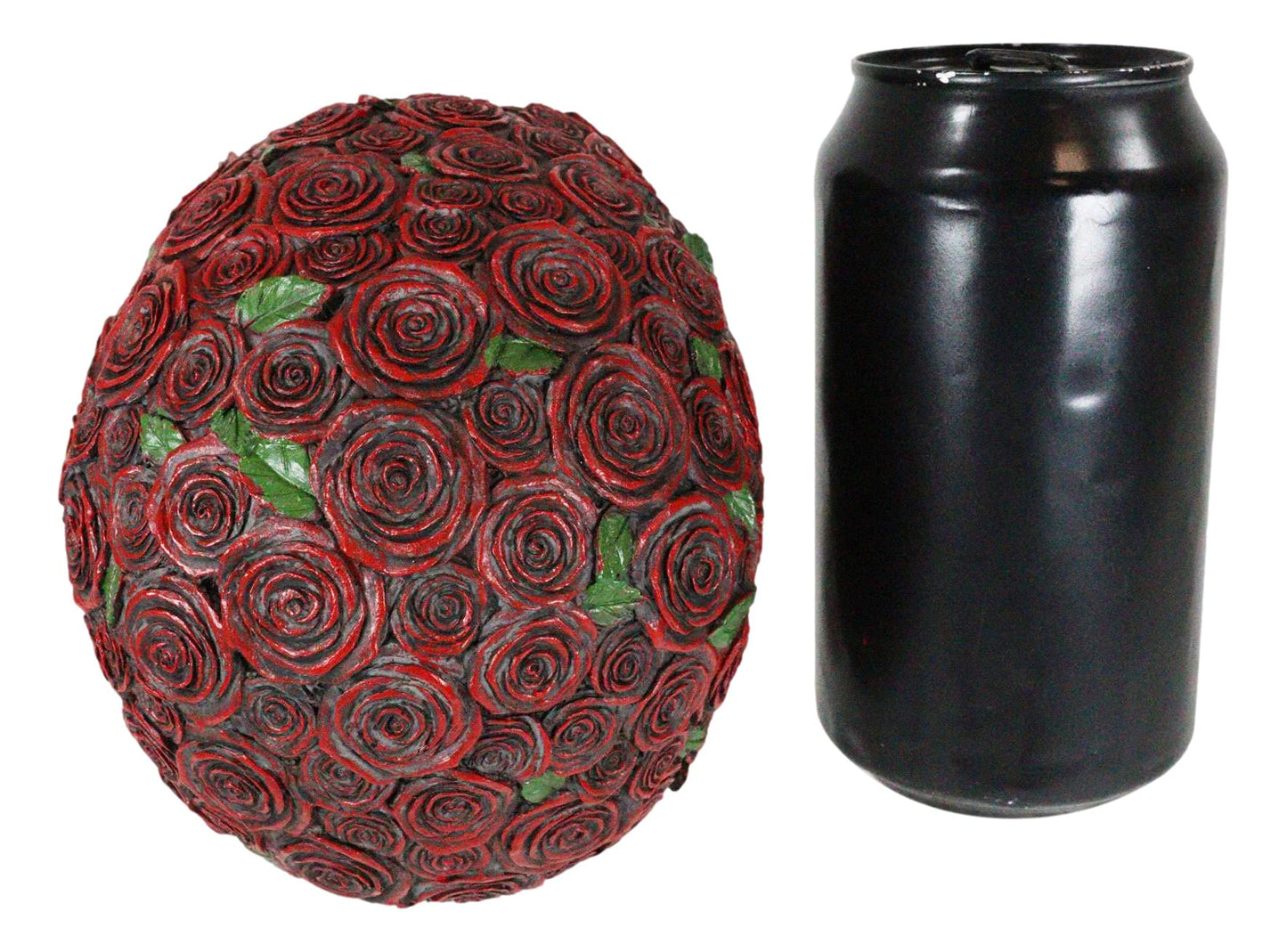 Ebros Valentine'S Day Of The Dead Red Floral Roses With Green Petals Skull Figurine Dod Rosa Sugar Skulls Statue As Cranium Skeleton Head Halloween Ossuary Macabre Altar Decor Collectible