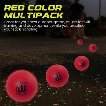 Winnwell Sports Street Hockey Balls - Indoor/Outdoor Balls for Road Roller Street Hockey Games & Matches with Storage Bag