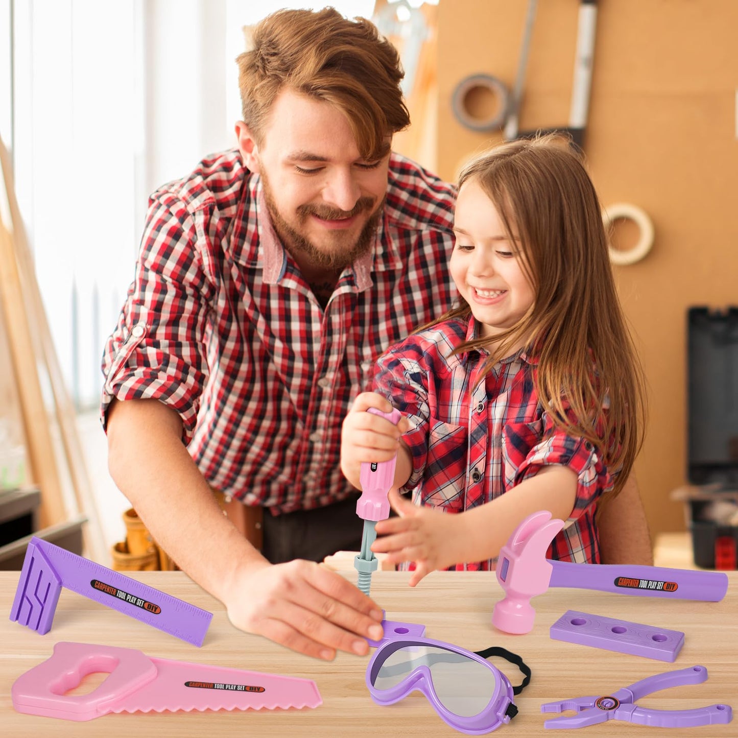 Kids Tool Set with Toy Drill, Toy Tool Box, Construction Tools, Pretend Play Toddler Girl Toys Gifts for Toddlers Kids Aged 3 4
