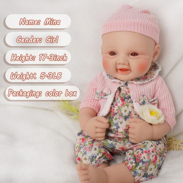 YaLuoQian Silicone Reborn Baby Dolls 1:1 Silicone Smile Doll Realistic Reborn Baby Dolls