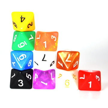 SmartDealsPro 10-Pack D4 D6 D8 D10 D12 Multi Colored Polyhedral Dice for for Dungeons and Dragons DND RPG MTG Table Games (Mix C