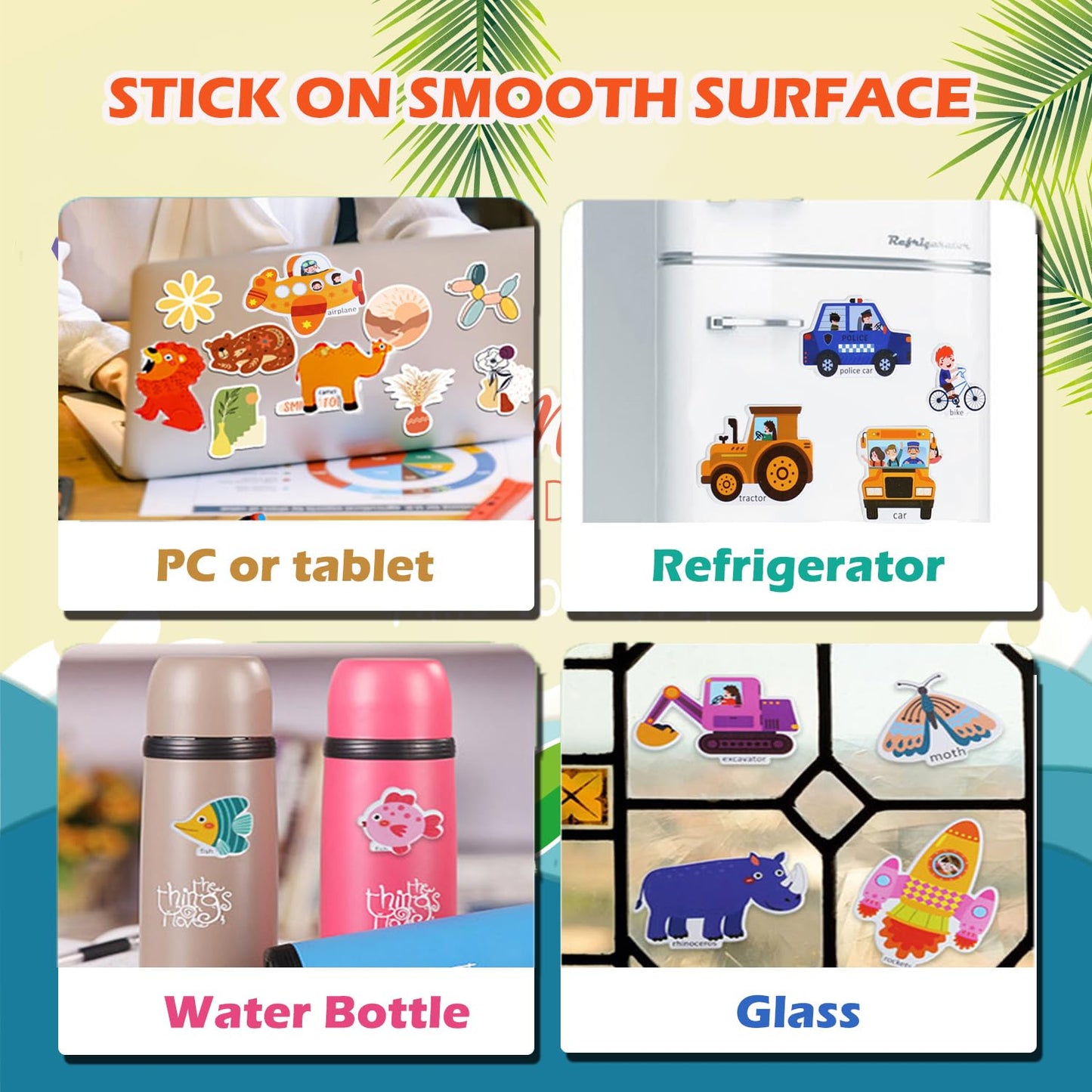 Reusable Sticker Books For Toddlers 2-4 Years, Sticker Books For Kids 1-3, Birthday Gifts For Kids Toddler Boys Girls Travel Toys (Vehicles)