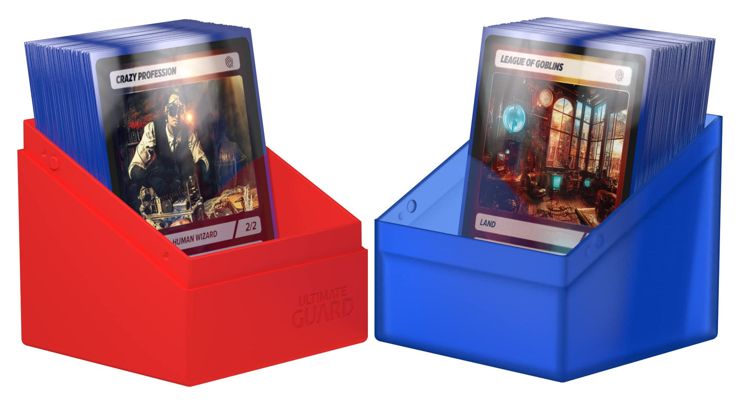 Ultimate Guard Boulder Synergy 100+, Deck Case For 100 Double-Sleeved Tcg Cards, Blue/Red, Secure & Durable Storage For Trading Card Games