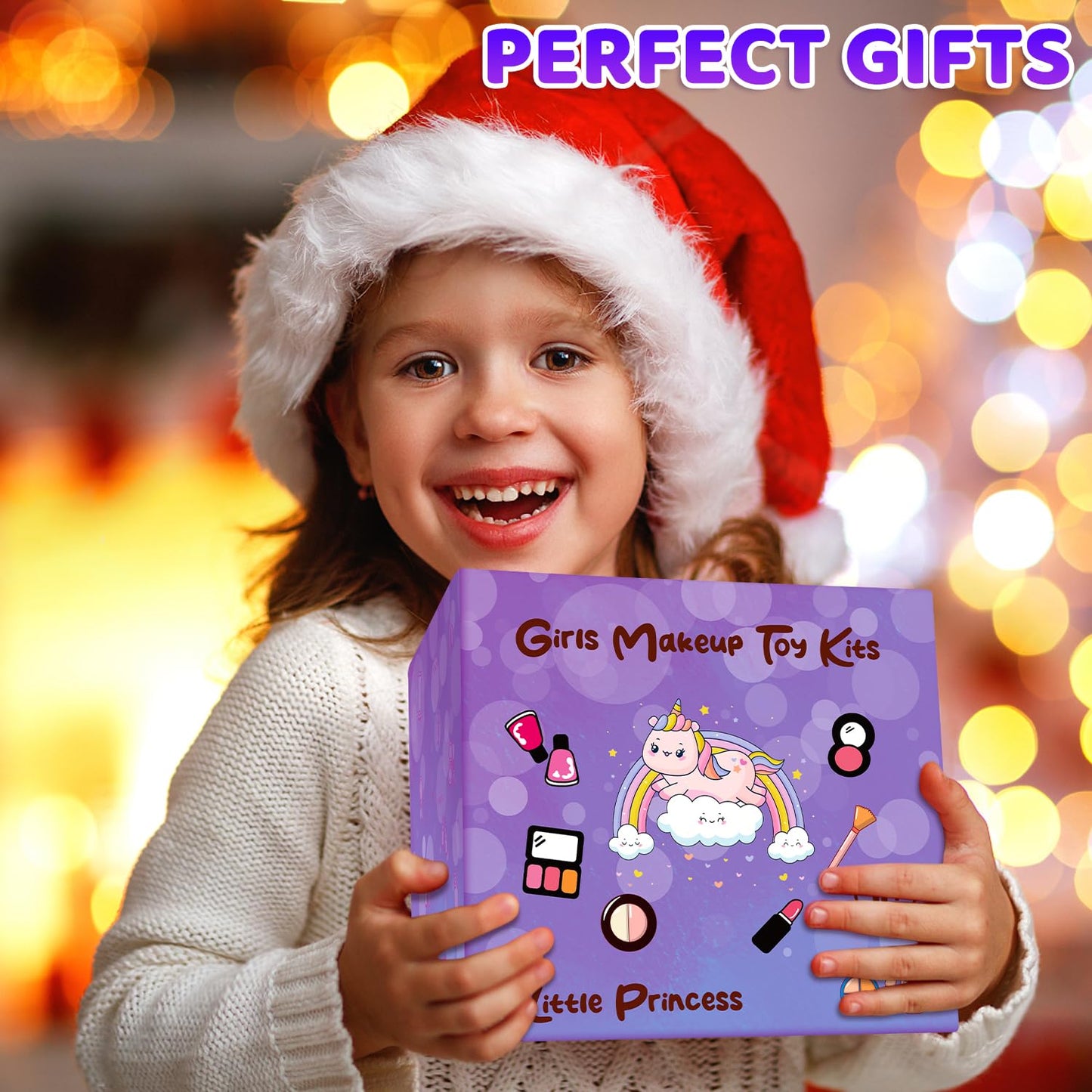 80 in 1 Kids Makeup Kit for Girls, Washable Kids Makeup Sets Girls Toys, Pretend Play Makeup Set Toy for Dress Up with Makeup Ca