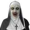 lewexiison 2024 Nun Scary Mask,Halloween Party Scary Full Head Costume Mask with cross necklace,Blood mouth
