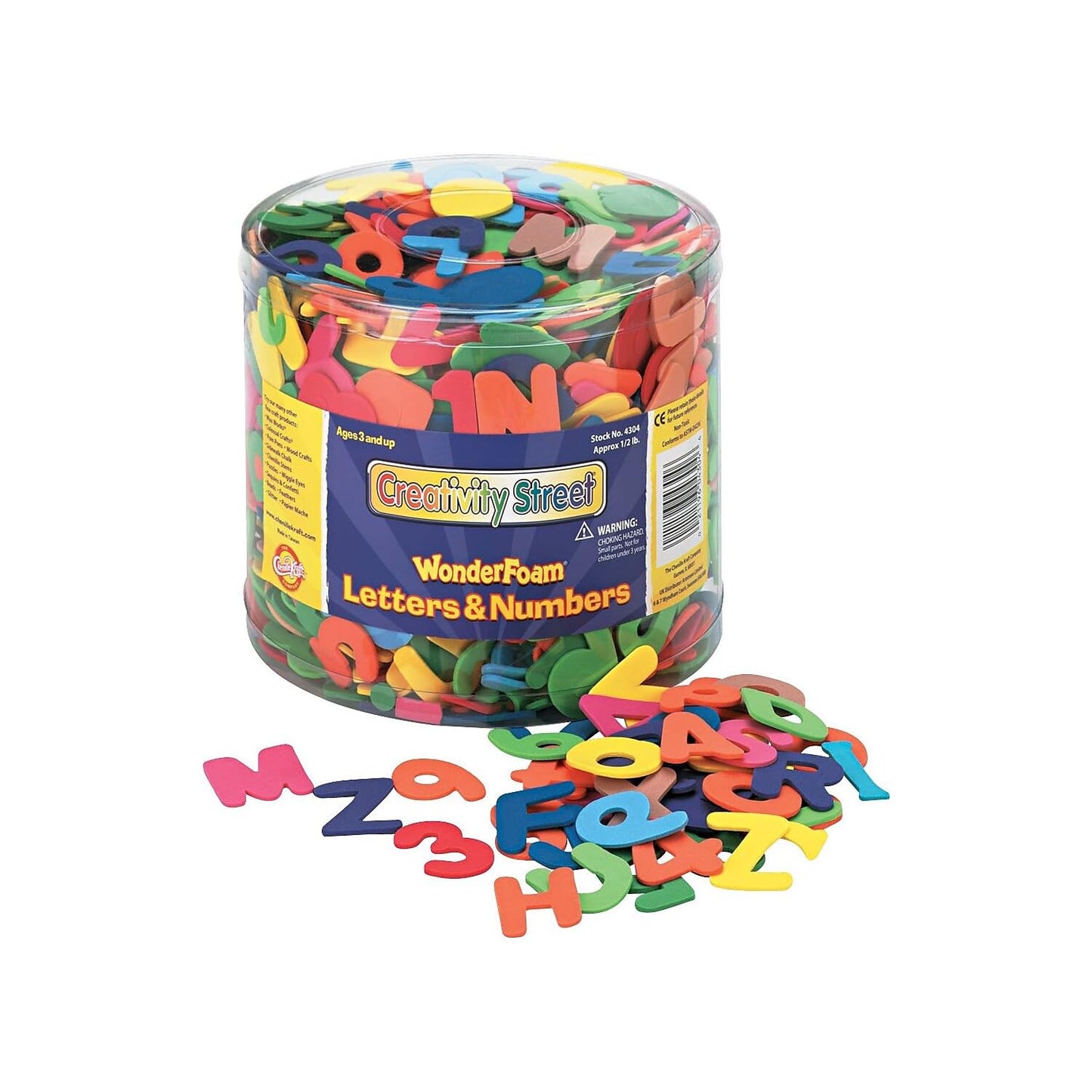 Creativity Street 4304 Wonderfoam Letters And Numbers, 1/2 Lb. Tub, Approximately 1,500 Pieces