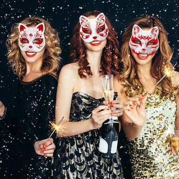 IMIKEYA Cat Mask 6pcs White Paper Fox Masks Blank Mask Unpainted Wolf Animal Half Facemasks DIY Paint Masquerade Mask Costume Pr