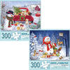 Bits And Pieces - Value Set Of Two (2) 300 Piece Jigsaw Puzzles For Adults - Each Puzzle Measures 18' X 24' - Winter Holiday Snowman Jigsaws By Artist Makiko