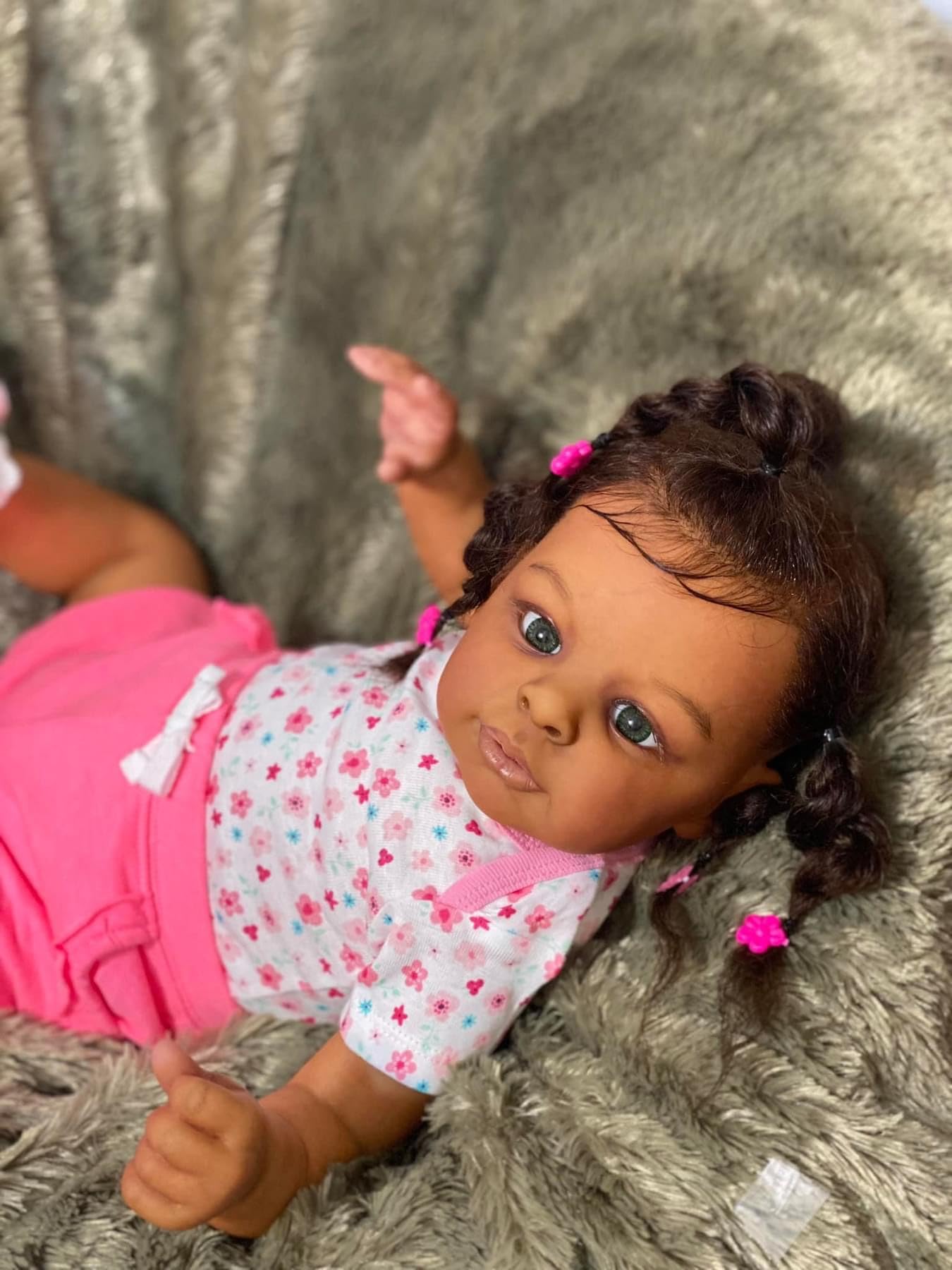 Reborn Baby Dolls Black Girl 23 Inch Soft Body Realistic-Newborn Anatomically Correct Real Life Baby Dolls African American Long