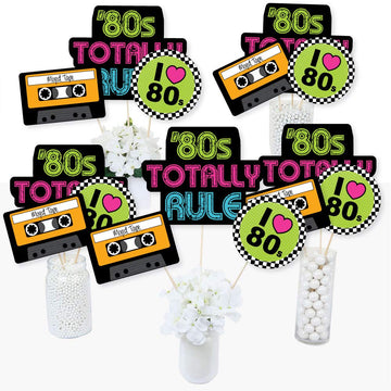 Big Dot Of Happiness 80'S Retro - Totally 1980S Party Centerpiece Sticks - Table Toppers - Set Of 15