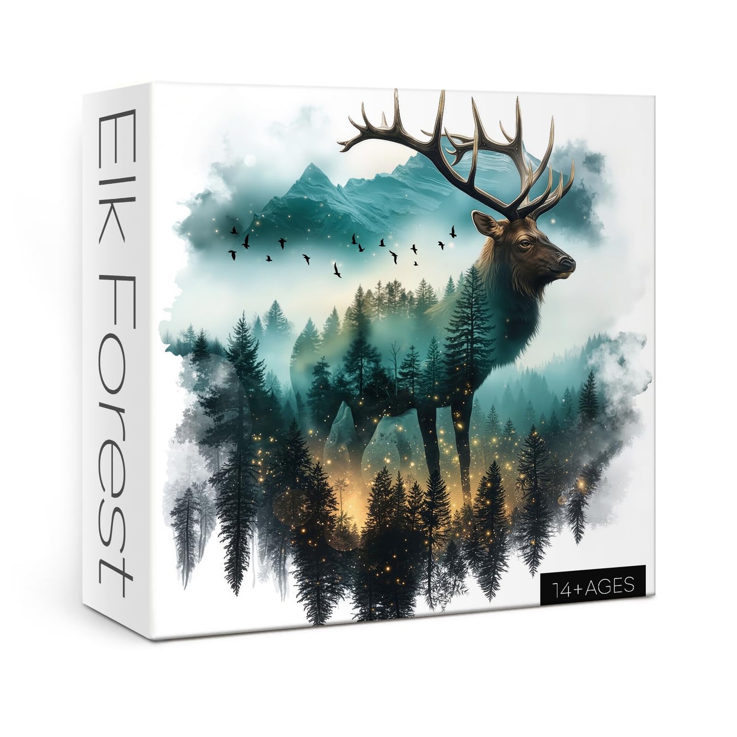 Art Elk Forest Puzzles for Adults 1000 Pieces Nature, Magic Animal Landscape Aesthetic Wildlife Jigsaw Puzzles, Impossible Hard