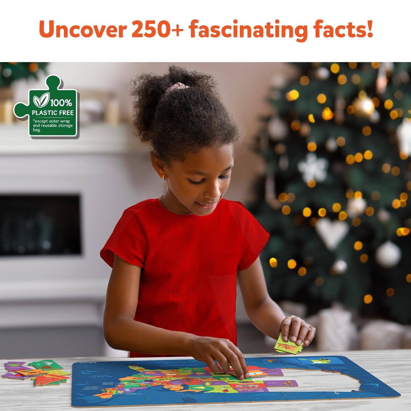 Skillmatics United States Map Puzzle - 75 Piece Jigsaw Puzzle, Educational Toy, Geography For Kids, 250+ Facts About The States Of America, Gifts For Boys & Girls Ages 6 To 12