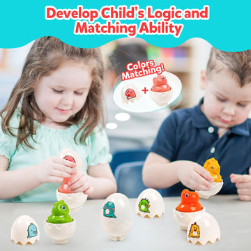 NAODONGL Dinosaur Matching Eggs Toys - Montessori Educational Puzzle for Toddlers, Medium Size, Plastic, Fun Learning Game for Ages 1-3