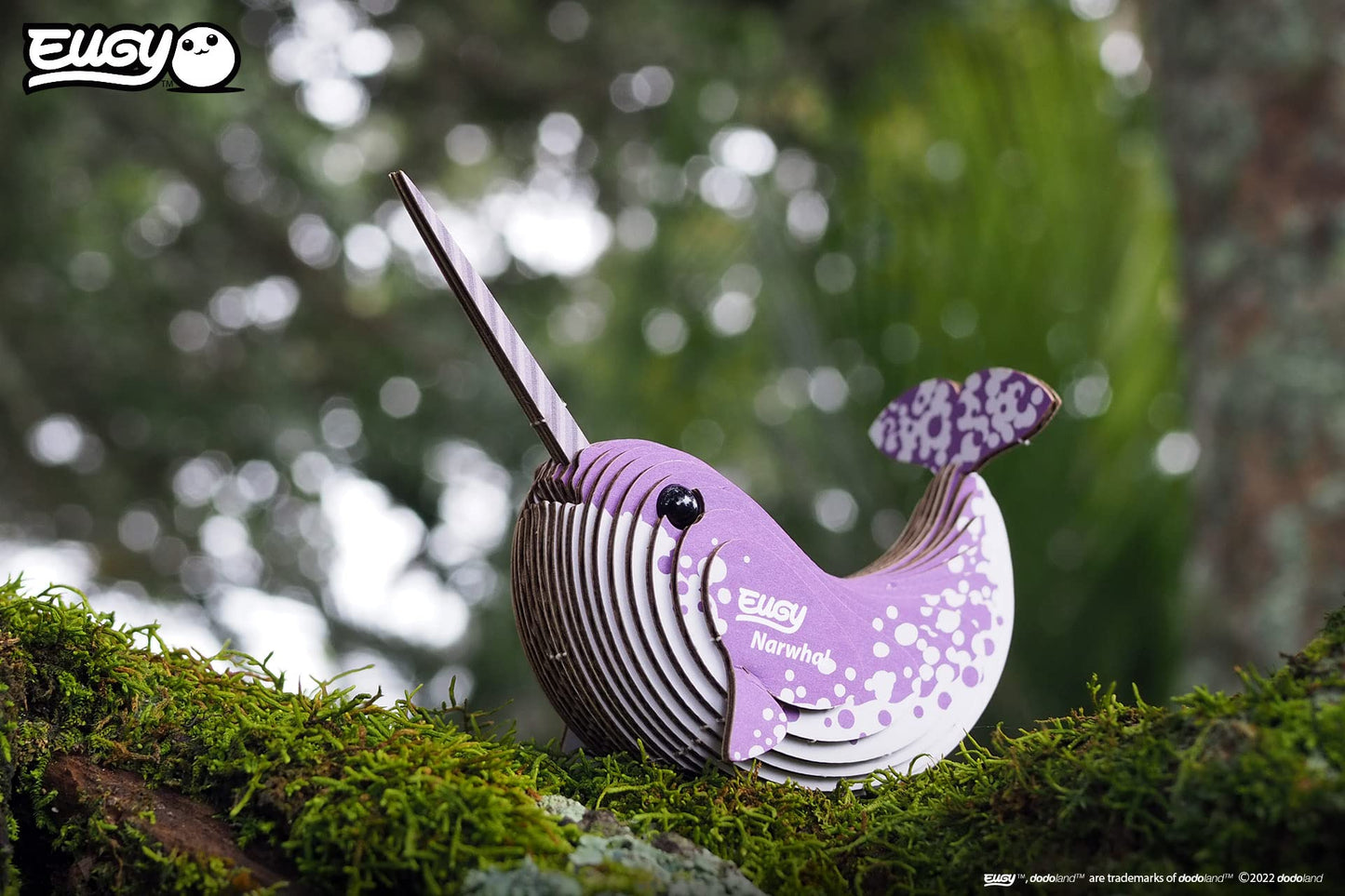 Eugy Narwhal 3D Puzzle, 23 Piece Eco-Friendly Educational Toy Puzzles For Boys, Girls & Kids Ages 6+