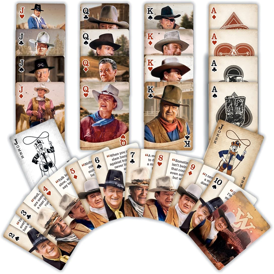 MasterPieces Family Games - John Wayne Playing Cards - Officially Licensed Playing Card Deck for Adults, Kids, and Family