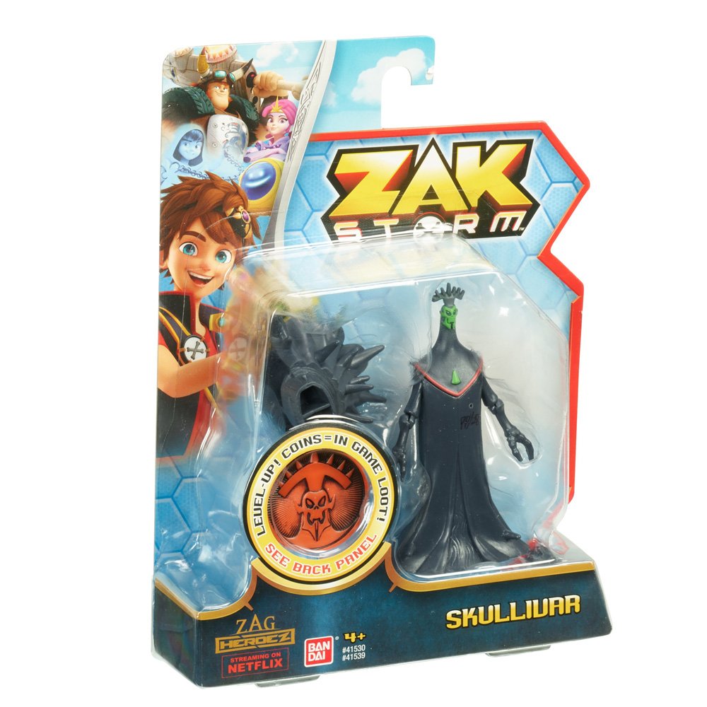 Bandai 41539 Zak Storm Skull Ivar Figure With Coin