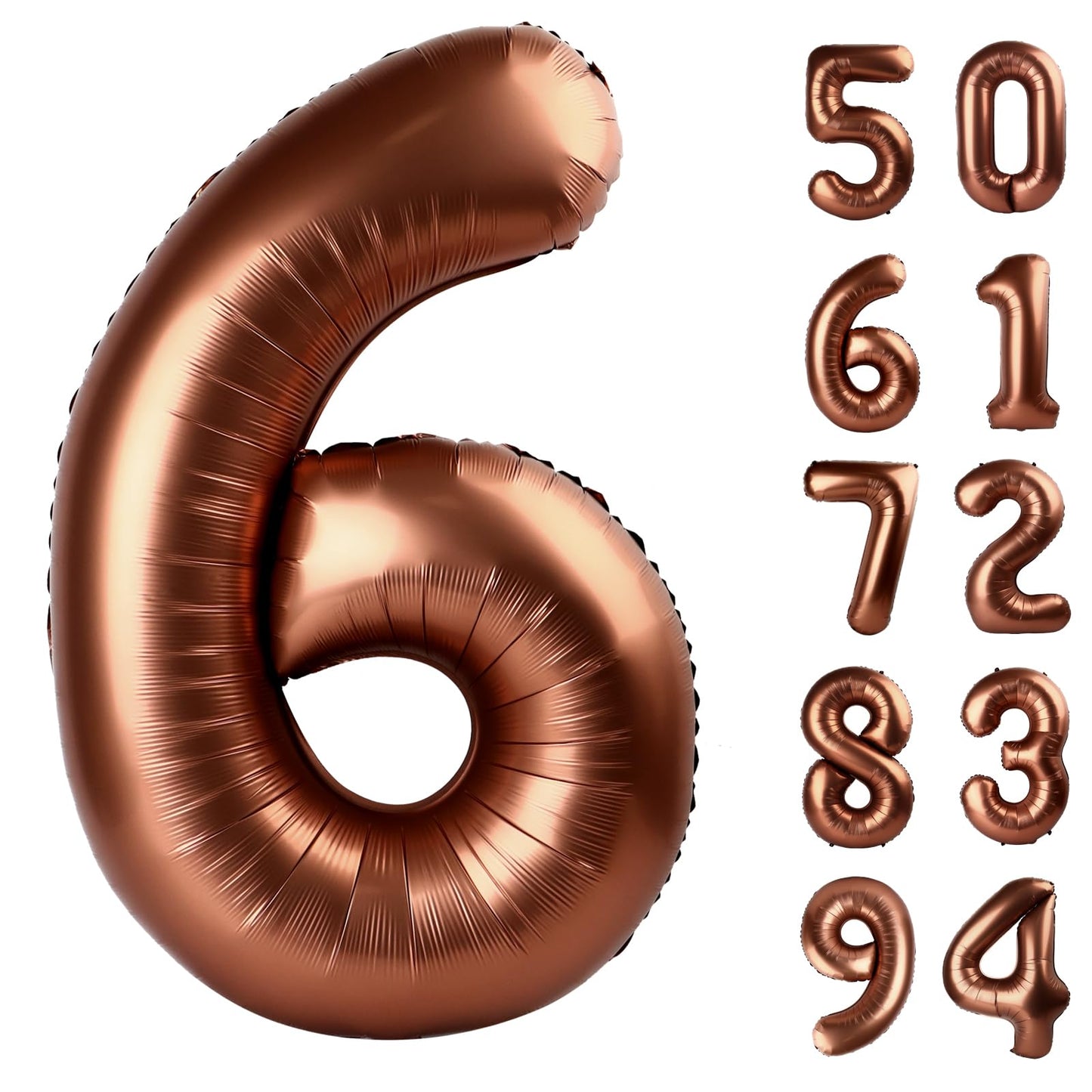 Dark Brown 6 Balloon, Coffee Brown Number Balloons 40 Inch, 6Th Balloons For Chocolate Brown Birthday Decorations, Brown And Bla