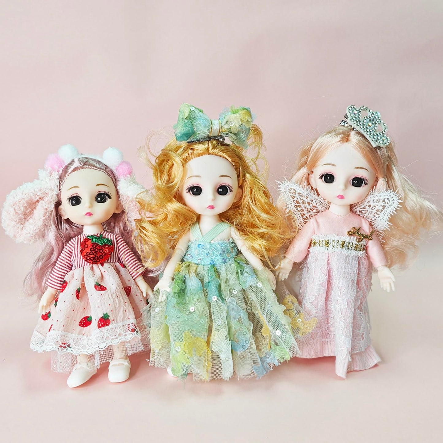 Sufeasdf 6 Pcs 6 Inch Princess Girl Mini Dolls, Small Princess Dolls, Little Girl Miniature Dolls For 3+ Year Old Girls