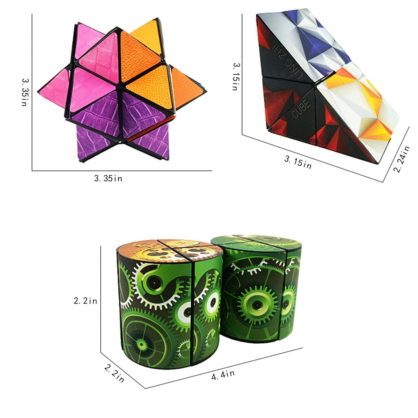 Magic Cube 2 In 1 Set Puzzle Brain Teasers Toy Geometric Brain Teaser Puzzles Geometry 3D Logic Iq Games Puzzle Cubes For Kids A