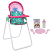 Baby Alive: Doll Highchair Set - Green, Pink, Hearts - For Dolls Up To 24'', 5 Matching Feeding Accessories, Rotating Seat, Fold