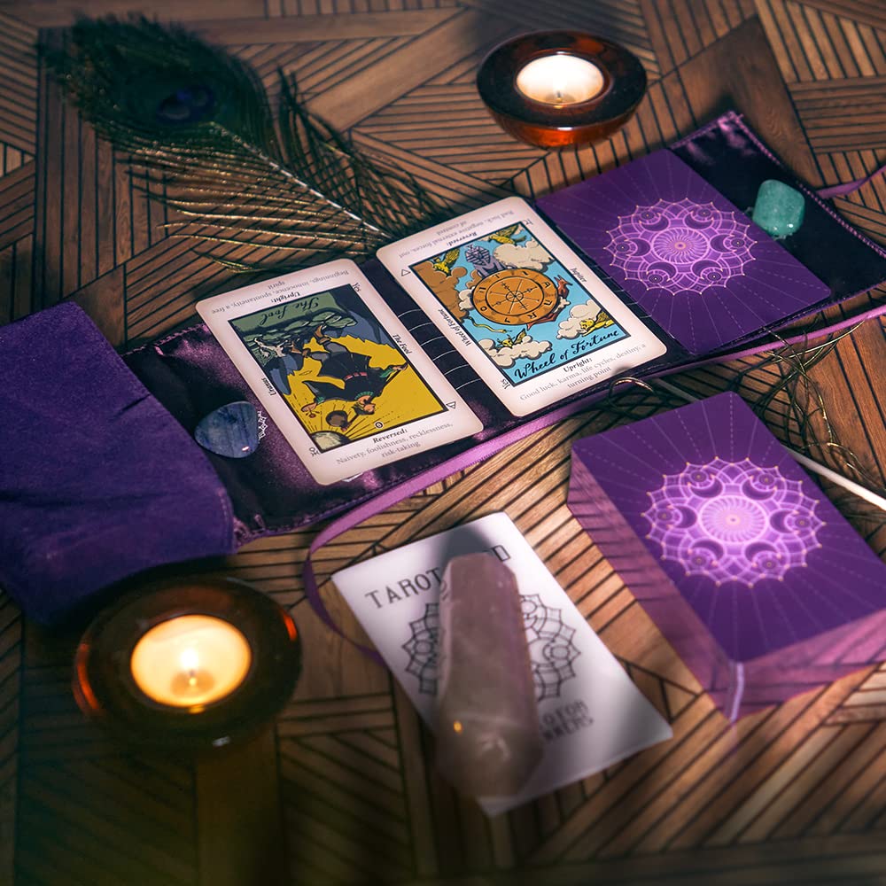 Joyadora Tarot Cards For Beginners - Tarot Deck -Tarot Cards With Meanings On Them - Includes Tarot Wrap For Deck Storage
