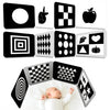 2 PCS Baby Visual Stimulus Cards Double-Sided High Contrast Black and White Flashcards Sensory Developmental Montessori Cards Set for Newborn Boy Girl Baby Tummy Time (39 X 8 )