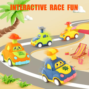 Qsonsell Car Toys For Toddlers 1-3 One Year Old Boy Birthday Gift For Boys Girls Pull Back City Vehicle Toys Party Favors For Ki