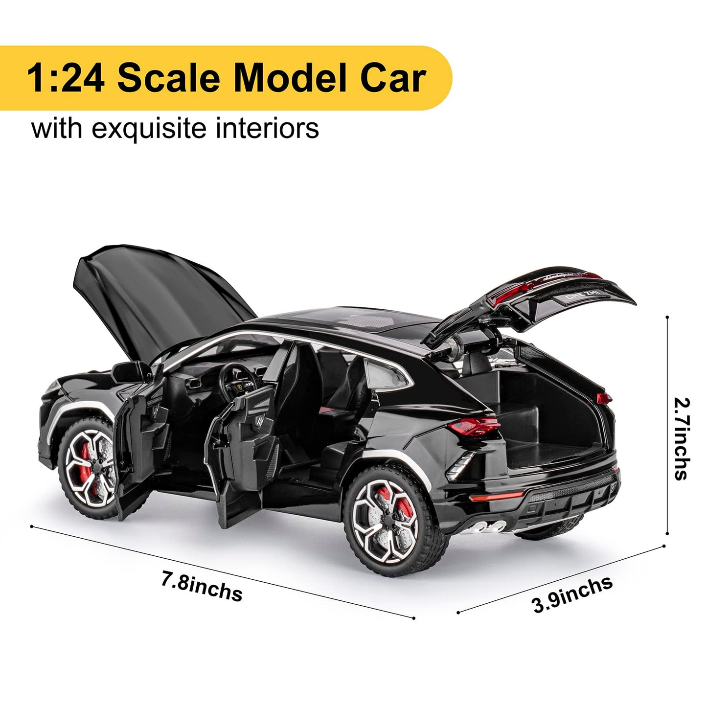 SASBSC Toy Cars for Boys 3+ Years Lambo Urus Car Toys for 3 4 5 6 7 8 Year Old Boy Cars for Kids Ages 3-8 1:24 Diecast Metal Car
