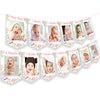 Fangleland Wildflower Theme 1st Birthday Photo Banner from Newborn to 12 Months for Girls, Growth Record Monthly Milestone Pictu