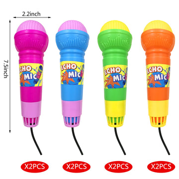 PPXMEEUDC Echo Toy Microphones - 8 PCS Kids Karaoke Mics, Lightweight Plastic, Multi-Color, Perfect for Parties & Outdoor Fun