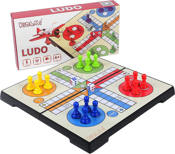 Kidami Ludo Magnetic Board Game Set, Folding And Light-Weight For Carrying, Gift For All Age (10 X 10 Inches)