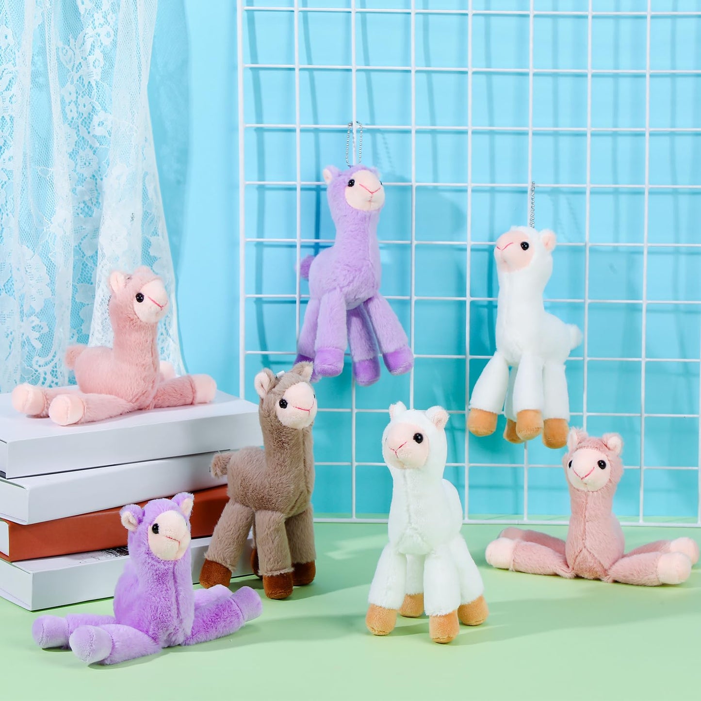 Wettarn 24 Pcs 7.87 Inch Mini Llama Stuffed Animal Alpaca Plush Llama Plush Alpaca Stuffed Animal Doll Toys For Birthday Party G