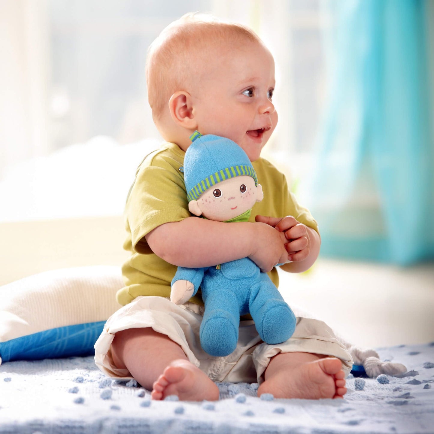 Haba Snug-Up Doll Luis 8'' First Boy Baby Doll - Machine Washable For Ages Birth And Up