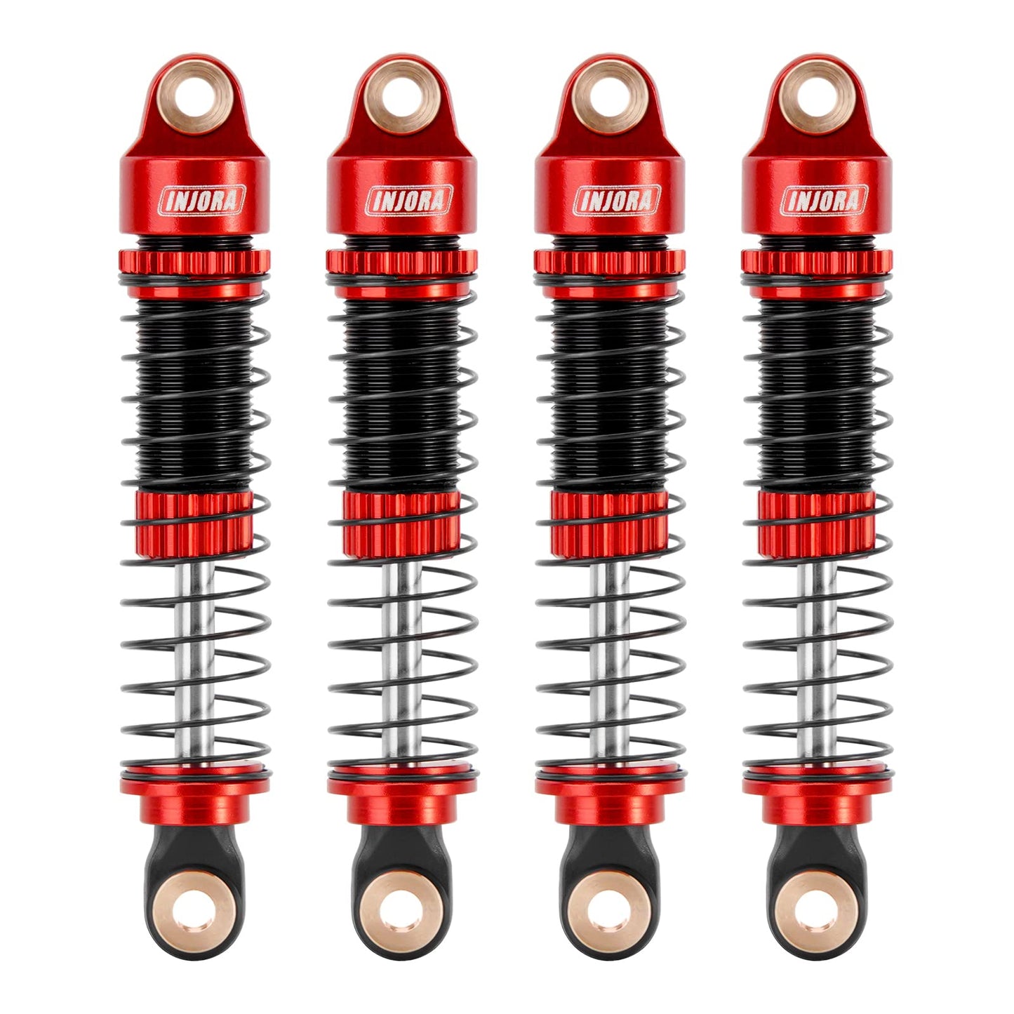 INJORA 53mm 6g Each Shocks- Absorber Oil Threaded Damper for TRX4M TRX4MT 1/18 RC Crawler Upgrade(Red)