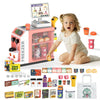 Cash Register Playset for Kids - 48PCS with Toy Coffee Machine,Pretend Play Money, Calculator, Scanner, Credit Card and Play Foo